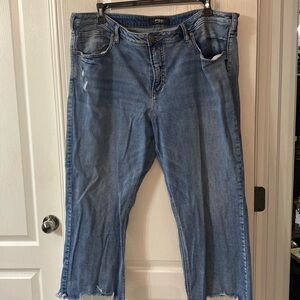 Silver cropped jeans